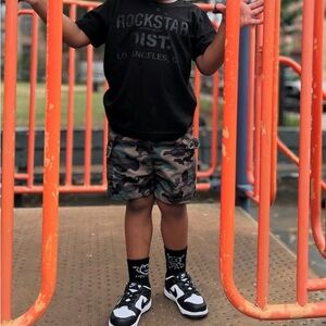 Kids Camo and Black Rockstar Matching Set